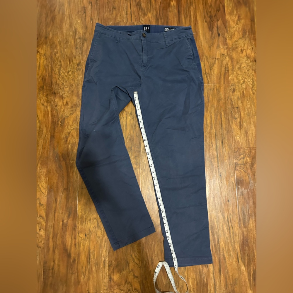 Women's GAP Relaxed Girlfriend Twill Pants Navy Blue Size 12 Comfy - Picture 4 of 10